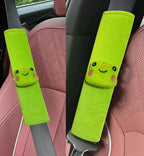 8 Pcs Cute Panda Steering Wheel Cover Set for Women Girl,Anti-Slip Lovely Cartoon Car Wheel Protector Universal 15 Inch Fit for Vehicle, Car, Auto, SUV (Green)