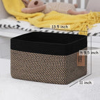 COMFY-HOMI 3PACK Cotton Rope Square Basket with Handles for Shelves|Dog Toy Bin and Storage|Baby Gift|Shoe Organizer|New 13.5