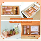 Coffee Acrylic Drawer Organizers Set Storage for Makeup, Office Desk Small Vanity Trays for Drawer Bathroom Plastic Make up O