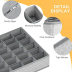 Joyoldelf Sock Drawer Organizer Divider Underwear Organizer 24-cell Fabric Dresser Drawer Organizers Storage Boxes for Socks 