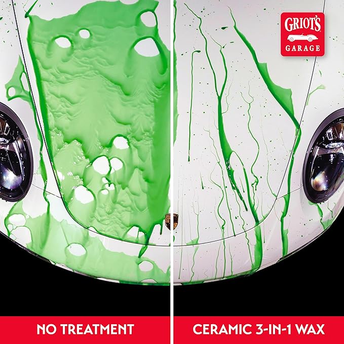 Griot’s Garage Ceramic 3-in-1 Wax, SiO2 Spray for Cars, Trucks, RV’s, Provides Protection and Water Beading on Paint, Wheels, Plastic, Rubber Trim, Chrome, and More, 10983, 1 Gallon