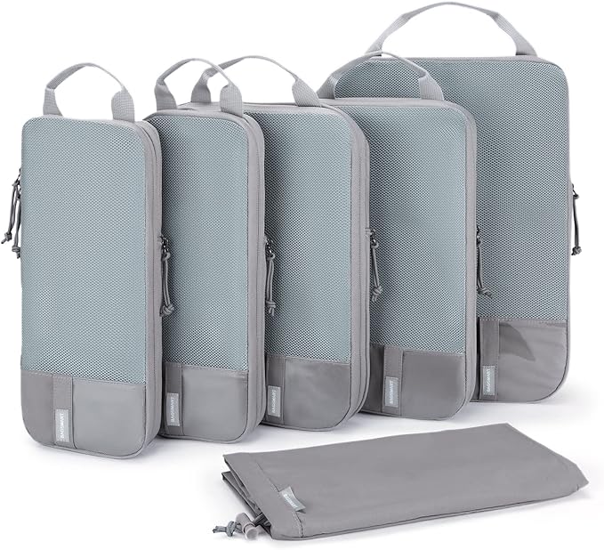 BAGSMART 6 Set /4 Set/2 Set Compression Packing Cubes for Travel, Lightweight Luggage Organizer Bags, Durable Space Saver Bag