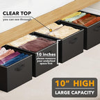 SpaceAid 4 Pack 10" High Under Bed Storage Containers, Large Underbed Storage Organizer Bins with Lids for Bedroom, Dorm, Clo