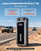 VEVOR Jump Starter, 4000A Peak, Car Jumper Starter Battery Pack, 12V Portable Lithium Battery Booster, Jump Box Power Bank