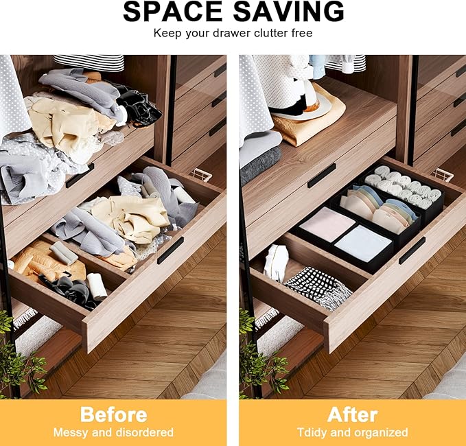 DIMJ Drawer Organizers, Set of 12 Clothes Drawer Organizer, Foldable Closet Drawer Organizer, Dresser Drawer Organizers Divid