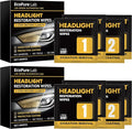 2-Step Headlight Restoration Wipes–No Sanding Car Headlight Restoration Kit with Oxidation Remover&Ceramic Coating,UV Protect