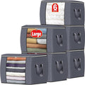 Fab totes 24 Gallons Clothes Storage, Foldable Thick Fabric Blanket Storage Bags, Containers for Organizing Bedroom, Closet, 