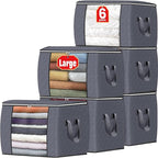Fab totes 24 Gallons Clothes Storage, Foldable Thick Fabric Blanket Storage Bags, Containers for Organizing Bedroom, Closet, 