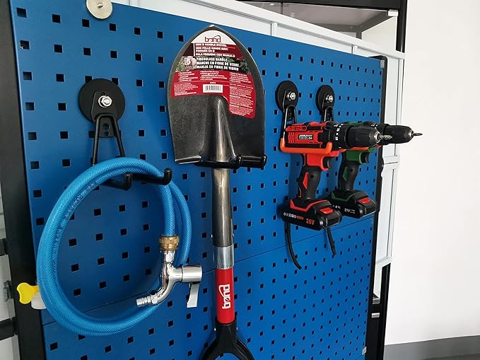 ULIBERMAGNET Magnetic Power Tool Organizer,Cordless Drill Garage Hook Heavy Duty,Large & Strong Manget with Hooks for Garage,