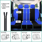 FH Group Car Seat Covers Rear Set Cloth - Universal Fit Automotive Seat Covers, Low Back Front Seat Covers, Solid Back Seat C