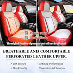 Coverado Car Seat Covers Full Set, Front and Rear Seat Covers, 5 Seats Leather Seat Covers for Cars, Waterproof Car Seat Prot