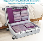 Cambond See Through Mesh Compression Packing Cubes - 5 Piece Expandable Space Saving Packing Cubes for Travel with Underwear 