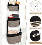 Hanging Storage Baskets, Over the Door Basket, Cotton Wall Baskets Storage, Hanging Door Basket with 4 Hooks