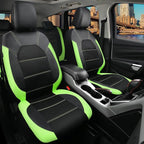 CAR PASS Leather Car Seat Covers Front Seats only, with Air Mesh Front Seat Covers Breathable, Cool Automotive Seat Covers 2 