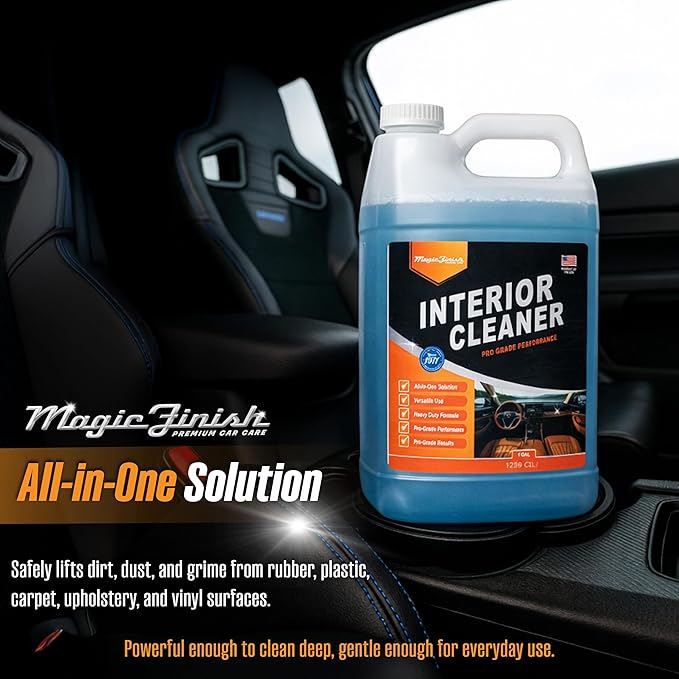 Magic Finish Interior Cleaning Spray (1 Gallon) – All-in-One Car Cleaner Spray for Seats, Dashboards & Consoles – Fast-Acting