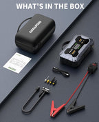 8000A 160PSI Jump Starter with Air Compressor, 12V Car Battery Jump Starter Power Bank(All Gas/12L Diesel), Car Starter with