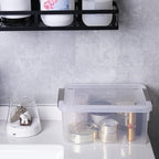 Anywish Small Storage Bins with Lids 3.2 QT Plastic Storage Containers for Organizing Stackable Clear Storage Boxes,Clear Whi