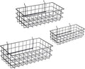 RightArrange Pegboard Baskets, Set of 3 Black - Hooks to Any Peg Board - Square Style Baskets Hold More - Organize Tools, Wor