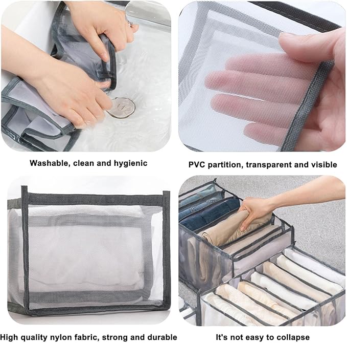 3PCS Wardrobe Clothes Organizer - Foldable Closet Drawer Organizer for Clothes, Portable Closet Organizers and Storage Bins, 