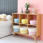 Hinwo Oval Cotton Rope Storage Basket Collapsible Nursery Storage Box Container Organizer with Handles, 13 x 10 inches, Off W