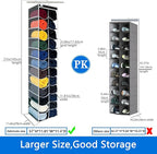 Closet Organization,24 Section, Hanging Closet Organizer, Space saving, College Dorm Essentials for Girls, heavy dutys hooks 