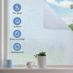SUNBABY Window Privacy Film Frosted Glass Windows Clings Heat Blocking Windows Film Decorative Bathroom Door Windows Coverings Frosting Day and Night Privacy Film Home Window Tint,35.4x157.5IN