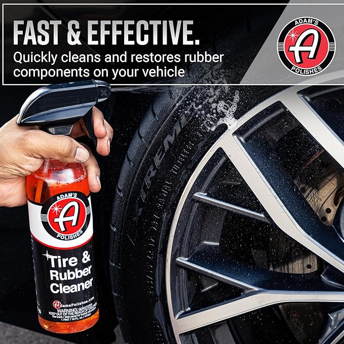 Adam's Polishes Tire & Rubber Cleaner (Gallon) - Removes Discoloration From Tires Quickly - Works Great on Tires, Plastic Tri