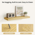 Fun Memories Rustic Wood Floating Shelves for Wall, Space-Saving Wall Mounted Shelves for Bathroom, Bedroom, Living Room and 