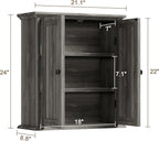 ChooChoo Bathroom Wall Cabinet, Over The Toilet Space Saver Storage Cabinet, Farmhouse Medicine Cabinet with 2 Doors and Adju