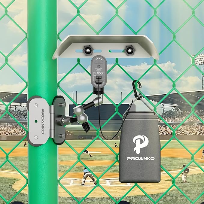 Magnetic Phone Fence Mount with Shade, Game Recording Mounting Kit Compatible with Gamechanger, iPhone, Mevo Start, GoPro, for Recording Baseball,Softball and Tennis Games(MINI)