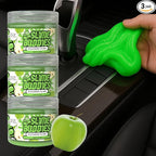 Slime Buddies Car Cleaning Gel Putty - 3 Pack Apple Scented Interior Detailing Tool for Cup Holder, Air Vent & Keyboard - Reu