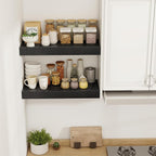 24 Inch Floating Shelves, 12" Deep Floating Shelf Wall Mounted, 24" Wall Shelves, Rustic Deep Bookshelf, Extra Deeper & Thick