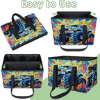 Reusable Grocery Bags Heavy Duty Shopping Bags Foldable Large Tote Bags with Long Handles & Hard Bottom
