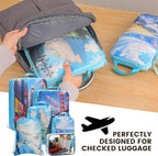PFEYRPK Lightweight Compression Packing Cubes for Suitcases, Compressible Expandable Travel Packing Organizer with Clear Toil