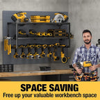 YYR Heavy Duty Power Tool Organizer Wall Mount, Cordless Drill Hanger Storage Rack, Battery Tools Holder with Charging Statio