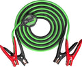 Heavy Duty Jumper Cables,All Copper 6 Gauge 16 Feet Battery Booster Cable,Automotive Wire for Cars Trucks with Smart Safety Protector,Carry Bag,Safety Gloves and Iron Brush