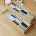 Qozary 4 Pack Drawer Organizers for Clothing, 8 Grids Foldable Closet Organizers and Storage Bins for Bedroom, Dresser Organi