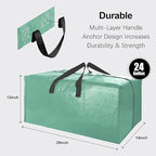 VELVETSURE 12 Pack Heavy Duty Large Moving Bags W/Backpack Straps - Strong Handles & Zippers, Storage Totes For Space Saving,