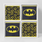 Batman Collapsible Storage Cubes – Set of 2 Foldable Fabric Bins for Kids – Organizer Boxes with Iconic Logo – Closet & Toy S