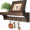 Rebee Vision Acacia Wood Key Holder Wall Mount for Room Decor – Rustic Key Holder for Wall with Shelf for Displaying Plants –