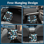 Femuar Car Trash Can with Lid - Leak Proof, Waterproof, Multipurpose Car Hanging for Headrest, Collapsible and Portable with Storage Mesh Pocket, Triangle