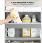 Yecaye 5 Tier Clear Over the Door Organizer Hanging, 5 Large Plastic Pockets and 10 Side Pockets Back of Door Organizer, 56lb