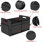 Femuar Car Trunk Organizer with 72L Large Capacity Waterproof Collapsible and 11 Pockets, Trunk Organizer for Car SUV/Jeep/Sedan, Large Size, Grey