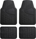 FH Group Automotive Floor Mats - Heavy-Duty Rubber Floor Mats for Cars, Universal Fit Full Set, Climaproof & Trimmable Floor Mats for Most Sedan, SUV, Truck, Black