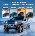 K-Musculo Snow Chains for Car Tires, Portable Reusable Universal Emergency Tire Traction Chain for Passenger Car, Auto Fixing