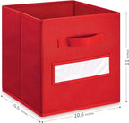artsdi Fabric storage cubes (Set of 8) 11 Inch Cube Storage Bin, Cube storage with 8 Labels Window Cards & a Pen, Foldable cu