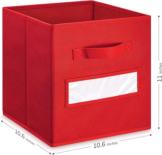 artsdi Fabric storage cubes (Set of 8) 11 Inch Cube Storage Bin, Cube storage with 8 Labels Window Cards & a Pen, Foldable cu