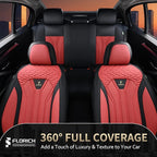 FLORICH Leather Seat Covers, Car Seat Covers Full Set, Car Seat Protectors 5 Seats, Automotive Seat Covers Driver Seat Covers