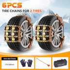 Snow Chains for Car SUV Pickup Trucks, Adjustable Portable Universal Emergency Anti Skid Snow Car Tire Chains for Tire Width 