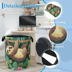 Palm Sloth Laundry Basket Collapsible Laundry Hamper Oxford Storage Bin for Clothes Storage, Toy Organizer, Books and Sundrie